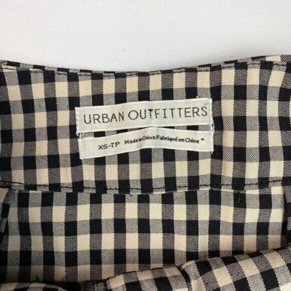 UO Black & Cream Gingham Zip-Front Mini Skirt Womens Size XS - Picture 5 of 5